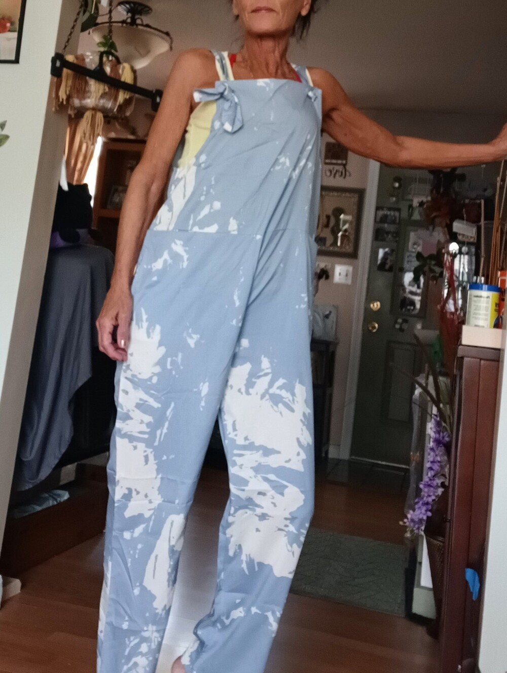 A Woman's Lightweight Wide Leg Overall